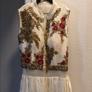 Indian ethnic off white dress.